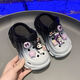 Qisiman Kinderschuhe für Mädchen Gradientenloch Schuhe Sommer 2024 Kulomi Girls Beach Bag Sandalen Nicht rutschende Eltern-Kind-Upgrade Weiß Pink 30 innere Länge 195 cm