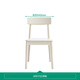 Quanyou Home Modern Simple Furniture Computer Desk Home Study Desk Student Writing Desk Table and Chair Bookcase Set White | Single Book Chair
