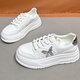 Sipuwang (Sipuwang) Zapatos blancos para mujeres 2025 Nuevo otoño Autumn Breatable Fino grueso Suele liviano Sports y zapatos casuales JX829 Silver 36
