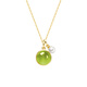 Yingxin rosluxury niche peridot freshwater pearl clavicle chain pendant necklace for women peridot pendant + flash O chain