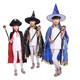 Qinsuluo Halloween costume Children's Day performance costume magician cloak witch five-star cloak cloak purple five-star cloak + hat one size