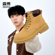 Semir Martin Boots Herbst Herbst Neue dickdelste wasserdichte Wanderschuhe High-Top Retro Britische Schnee Rhabarber-Kampfstiefel Männer Curry Gelb (Männerstil) 40