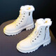 Neun Zoll sonnige Schneestiefel Frauenschuhe 2025 Neue Stiefel plus Samtschuhe verdickte Baumwollschuhe Winterstiefel Dicke Sohle Martin Stiefel Winter Beige plus Samt 37