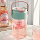 Jetshunxing Summer Water Cup for Women Ins Straw Cup para estudiantes con té de alto valor y separación de agua Copa de té para trabajadores de oficina para hombres Control de belleza Color polvo [con mango de separación de té] 689 ml de taza + calcomanía 3D