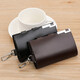 Maiweini Bag Key Bag Men's Genuine Leather Keychain Bold de almacenamiento Bolsa de gran capacidad Billetera Caso de la llave del hogar del brillo del brillo negro