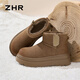 Bottes de neige zhr pour femmes Bottes courtes chaudes en peluche hiver