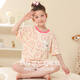 Nuodun Kinderpyjamas im Sommer Dünne Mädchen Kurzärärmige Shorts mittelgroße Kinder Mädchen 100% reines Baumwollbaby Kleidungsstück A5012 Mädchen 140