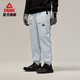 Peak velvet sweatpants for men, autumn and winter new outdoor fashion trends, loose straight leg sports student casual pants, silver gray XL