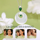 Chinese Gold Hetian Jade Pendant Women's Peace Buckle Water Drop Chalcedony Necklace Birthday Gift for Girlfriend and Wife Wedding Anniversary Ruyi Chalcedony Peace Buckle Set Chain Jingsuda