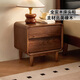Lin's Home Retro All Solid Wood Bedside Table New Oak Ultra-Narrow Storage Cabinet Lin's Wood Cocoa Series LH586B1 Retro Color | 586B1-A Bedside Table Express