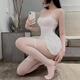 Luo Manxi sexy Unterwäsche Sexy Hosentender Nachthemd Uniform verführerische seie seidige offene Pyjama reine und niedliche Campus-Stil Paar Sex aufregender Sex Anzug Weiß weiß