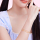 Saturday blessing yellow 18K gold bracelet women's love double-layered gold bracelet birthday gift C0712342 16+3cm