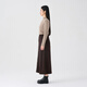 MUJI Women's Corduroy A-Line Skirt Long Skirt Women's Autumn and Winter Skirt Maillard BE09CC3A Dark Brown S (155/62A)