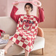 
Manzhizhuang spring and autumn long-sleeved nightgown for women's autumn pajamas cotton autumn and winter new internet celebrity style mid-length home clothing large size LX-16854 M