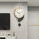 Yunya log cream style living room wall clock 2024 new Internet celebrity clock modern simple clock home punch-free wall clock Shuangxin log wall clock 70cm*32cm