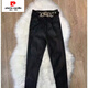 皮尔卡丹（pierre cardin）加绒皮裤女秋冬新款高腰外穿打底裤哑光显瘦紧身小脚铅笔裤子 现货/系带皮裤【9921款】 加绒 S 【80-95斤】卡码往大拍