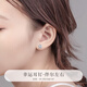 Lao Fengxiang pure silver earrings for women, fashionable high-end four-leaf clover earrings, high-end birthday and anniversary gifts for girlfriends, versatile white * earrings * local warehouse/delivered nearby