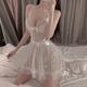 Langsha sexy Dessous sexy Pyjamas Frauen extrem schmutzige verführerische Paare anregen Perspektiven Mesh Hosentender Nachthemd Fairy Rock SM Rollenspiel Perspektive Nachthemd Tanga Anzug