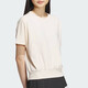 Adidas kurzärmelige Frauen 2025 SOMMER NEU NEU Casual Casual Halfärmellaufe-Sportswear-Fitness-Training Einfaches, vielseitiges T-Shirt IP3897 FANBAI L