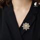 QUAMER Gold Store Freshwater Pearl Snowflake Brooch Women's High-End Temperament Fashionable Elegant Corsage Sweater Accessories
