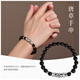 Tanhai obsidian bracelet 990 sterling silver Xiangyun bracelet for men and women, retro ethnic style birthday gift for boys, Xiangyun obsidian bracelet (bead diameter about 8mm)