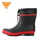Very good (Jolly Walk) Rubber Rain Shoes Waterproof and Anti-Slip Rain Boots Fashionable rubber shoelaces and mouth-protecting shoes for men JW258-1 Classic black/red (all inclusive lower edge) 41
