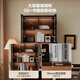 Quanyou Home New Chinese Bookcase Glass Display Cabinet Study File Cabinet Floor-standing Wall Storage Storage Cabinet Furniture Walnut Color + Beige Bookcase