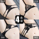 
Mengyisi sex underwear women Korean style fashion nude sexy sexy open-cut thong bow temptation full transparent thin lace couple leaking hair sex pervert training briefs black 566+983+632+922 L