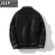 
Jeep (JEEP) fur integrated men's winter large size plus velvet thickened leather jacket short motorcycle suit leather jacket men's lamb fur coat black XL
