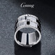 GsunG platinum PT950 men's wide-faced ring with large car pattern and laser face, women's live mouth large ring. Priced by gram. Contact before bidding.