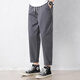 
Jewish casual pants for men's summer new loose straight sports cone-shaped nine-point pants for men's casual trendy ice silk pants 9904 khaki gray XL