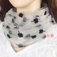
FKSASU small scarf new mesh scarf for women in autumn and winter cervical protection thin style to show white neck cover fashionable and fashionable Lucky flower apricot color [1 package]