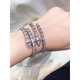 Fat Donglai's same style platinum bracelet 18K rose gold snake bone slightly studded with diamonds, non-fading, fashionable and personalized internet celebrity, platinum gold narrow version
