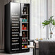 BAIKAILUN frequency conversion wine cabinet dual temperature constant temperature red cabinet home living room ice bar office tea refrigerator double door office thin zero embedded bench embedded freezer embedded glass refrigerator mirror dual temperature red wine + ice bar 112 bottles thick section