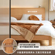 Lit d'origine en bois massif moderne moderne petit appartement nocturne clair chêne grand lit chambre à coucher de lit à double lit Style de rondins l701d corps haut - couleur en bois 1,5 lit + matelas 10 cm grand lit