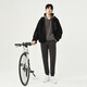 Made in Tokyo, heated and velvet sweatpants, men's casual pants, men's long pants, loose sports pants, men's autumn and winter sweatpants, black L