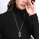 Qlady geometric sweater chain women's high-end long necklace temperament light luxury design sweater decoration pendant pendant gift