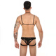
Lace hollow lingerie gay halter bra men's suit mini vest seduction thong g219 white lace bra + panties S