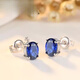 DL 1998 Fat Donglai same style tanzanite earrings sapphire earrings for women Japanese and Korean fashion color treasures