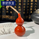 MOYAN Jade red gourd cultural toy hand piece, single-hand twisted small gourd for boys to play with, jade standard gourd 4-6cm A22-106 1 piece