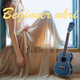 Banston (Bansid) Ukulele-Anfänger Fortgeschrittene Studenten für Frauen und 23-Zoll-Single Board Peach Heart Small Gitarre Children's 23-Zoll-Luxus gestreifter blauer Charm + große Geschenktüte