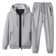 Suit men's spring and autumn loose and versatile casual sportswear suit running suit men's jacket suit gray 3XL