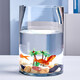 Gong Du Creative Desktop Fish Tank Ecological Round Glass Goldfish Tank Turtle Tank Mini Small Landscaping Home Aquarium Cylindrical Naked Tank Diameter 20CM Height 20CM