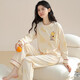 Femaiibo Pyjamas Damen Herbst 2023 Neue Baumwoll-Langhülle Dünne süße Schüler Cartoon Großgröße Home Clothing Set MP 09M9902 M 155-160c (40-50 kg)