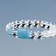MARDOTG white crystal bracelet for women, aquamarine Pixiu crystal bracelet jewelry for girlfriend, 8MM bead diameter