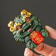 Xiangye Forbidden City Style Cultural Creation Lucky Pixiu Kirin Small Ornament Green Sandstone Auspicious Beast Kirin Good Luck Tea Pet Pair Souvenir Kirin Good Luck + Big Drum Base (Gift Box)