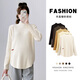 Ranqi Mommy Maternity Bottoming Shirt for Autumn and Winter Outerwear Small Half Turtleneck Sweater for Breastfeeding in Winter Spring and Autumn Knitted Long-Sleeved Top White-Maternity Model XL