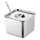 Condiment box commercial square stainless steel jam box kitchen restaurant special condiment jar canteen material cylinder square basin silver with opening lid 16cm square condiment jar 26 0ml