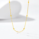 Mengjinyuan 18K gold necklace k yellow versatile pearlescent O-shaped chain clavicle chain colored gold necklace as a birthday gift for girlfriend K yellow chain length 42cm weighing about 1.4g
