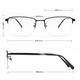 Games de gafas de miopía para hombres y mujeres Gafas de luz anti-luces para radiación Antiadiation Gases Half Frame School Apertura de la escuela Titanio GK009 con 1.61 Negro